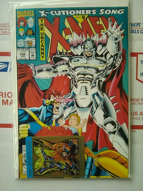 Uncanny X-men 296 TOP WITH TRADING CARD Marvel Comics Xmen X men #296 JAN 1993