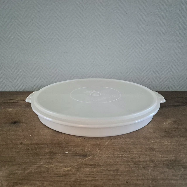 Plat Présentoir Tupperware Rond 25 Cm – Blanc Et Bleu Marine – Occasion