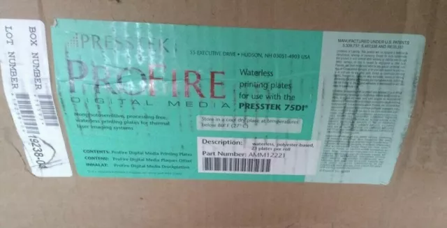 Presstek Profire Waterless Digital Printing Plate Rolls 75DI (Quantity - 2)