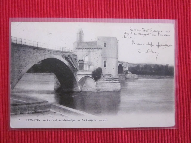Cpa Ecrite Timbre Avignon Le Pont Saint Benezet La Chapelle