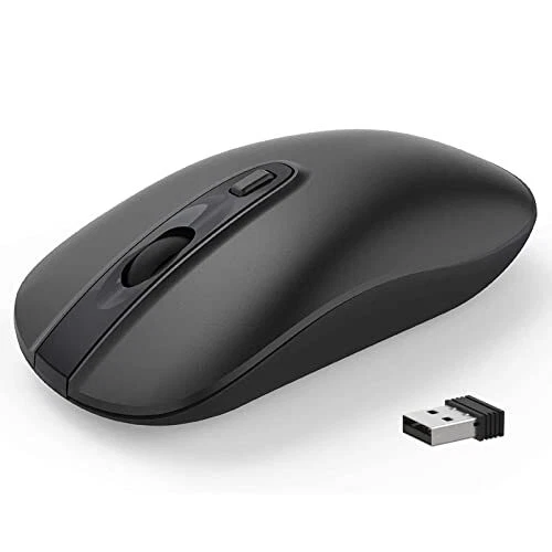 Wireless Computer Mouse, 2.4G Slim Cordless Mouse Less Noise for Lap...