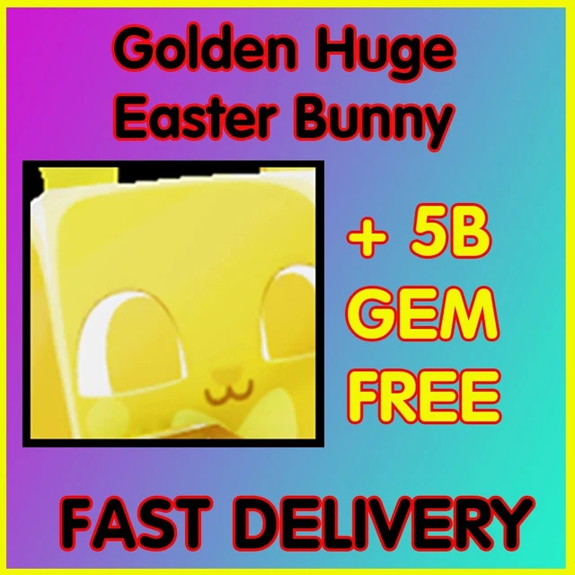GOLDEN HUGE EASTER Bunny Pet Simulator X Cheapest 12.99 PicClick