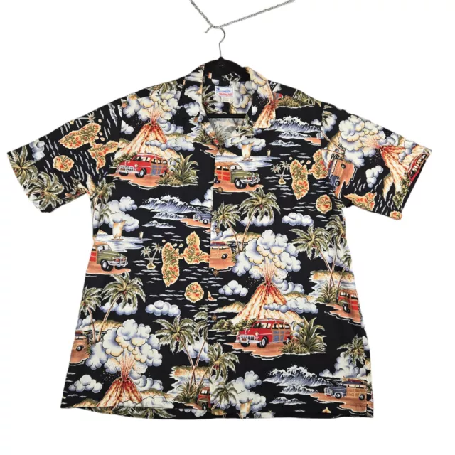 Hawaii Brand Mens XL Island Tropical Volcano Vacation Station Wagon Palm Trees