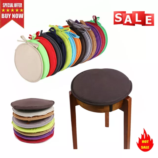 38x38cm Round Chair Cushions Cushion Seat Pads Kitchen Dining Removable Cover