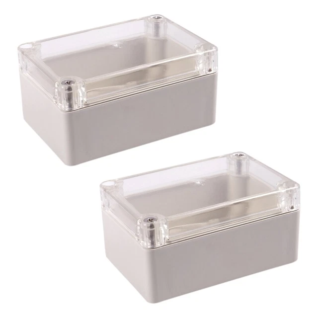 2x clear housing plastic electronics socket 100 x 68 x 50 mm A8K8