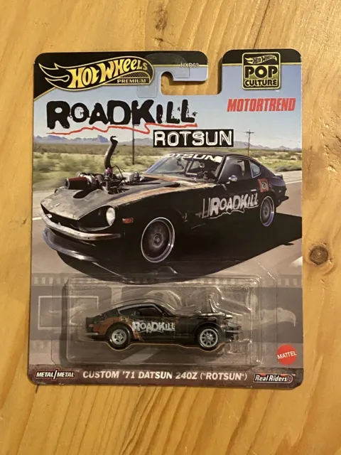 hot wheels pop culture custom’71 Datsun 240z (“Rotsun”) black rust. Brand New.