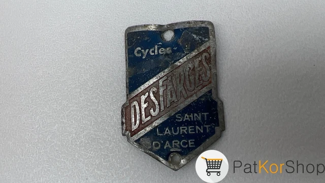 Plaque d'identité Saint Christophe ancienne vélo cuivré vierge
