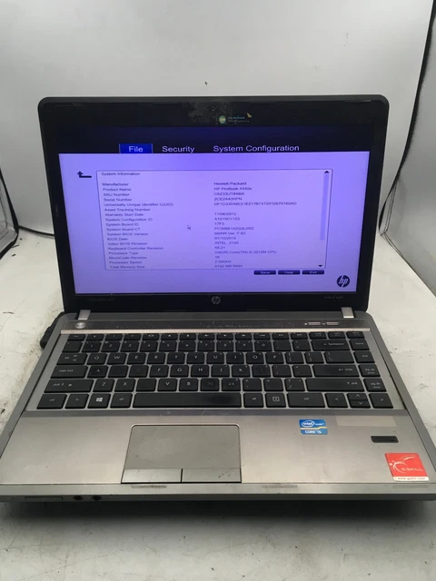 HP PROBOOK 4440S Botas A La Bios Intel I5 3210M 8Gb Ram 14