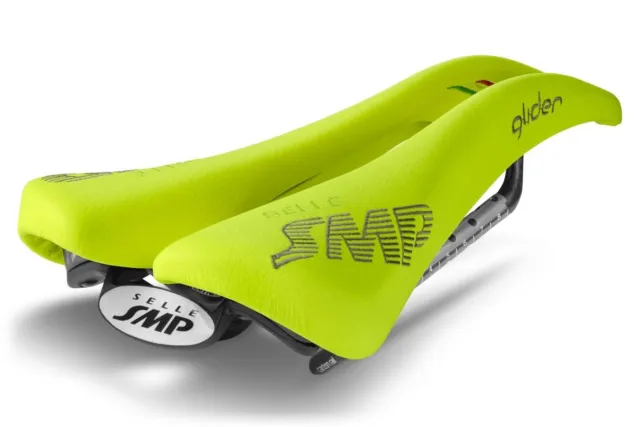 Selle SMP Glider Pro Saddle with Carbon Rails, Fluro Yellow