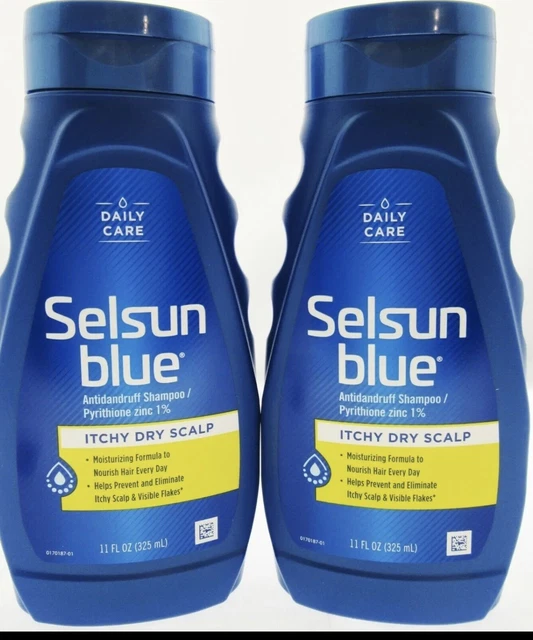 SELSUN BLUE ITCHY Dry Scalp Formula AntiDandruff Shampoo Lot of 2 (11