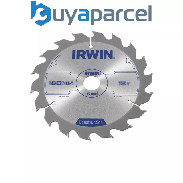 Irwin 1897089 Construction Circular Saw Blade 150 x 20mm x 18T ATB IRW1897089