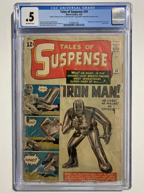 Tales of Suspense 39 CGC 0.5 Marvel 1963 1st Appearance Of Iron Man Disney MCU
