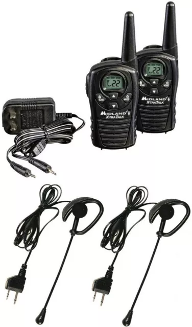 Walkie Talkie Midland LXT118 + Headphones With Vox +Charger+Transformer 220V