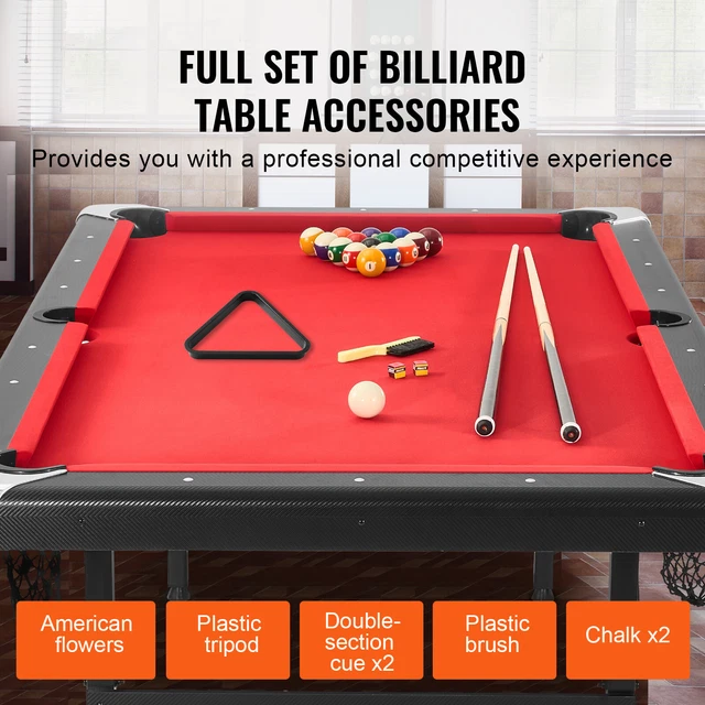 Kit billard : queues, billes, triangle, craies, brosse