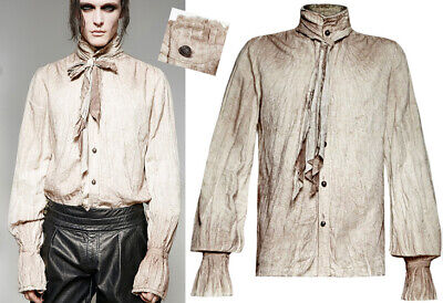 Steampunk old style ascot shirt gothic dandy victorian stylish VTG PunkRave Men