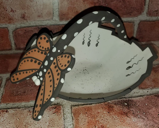 Zuni MARCUS HOMER Butterfly& Tadpole Themed Notched Native Pottery W/Handle RARE