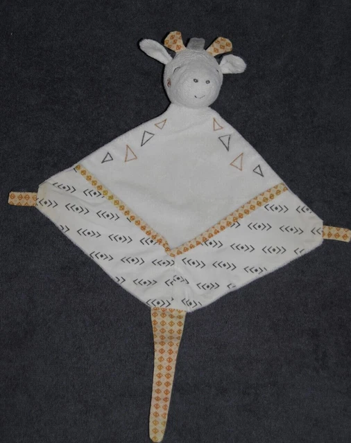 Doudou Girafe Plat SAUTHON Kenza Vache Beige Blanc Ecru  Gris TTBE