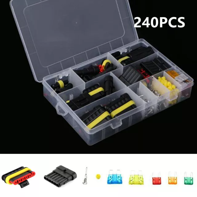 1-6 Pin Car Electrical Wire Cble Waterproof Connector Plug Terminal Fuse Kit Box