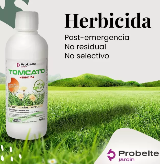 Herbicida total líquido 500 ml sin efecto residual,post-emergencia,jardineria