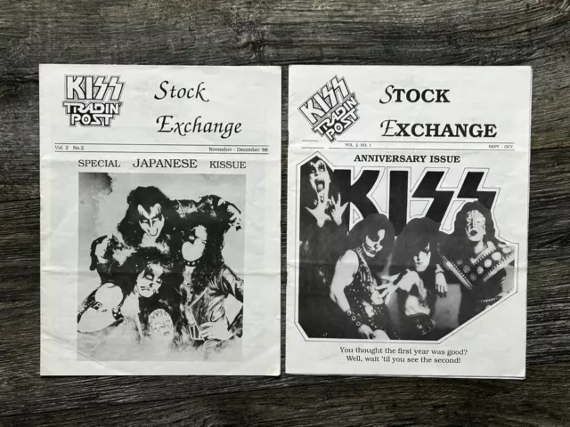 KISS Vintage Fanzine Magazine KISS TRADIN' POST Stock Exchange v2 #1 2 1988 USA
