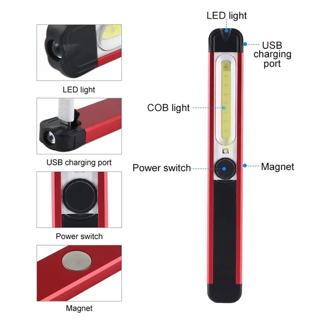 Neuf Lampe de Travail D'Inspection + Câble 5 Mode Accessoire Maïs Rechargeable