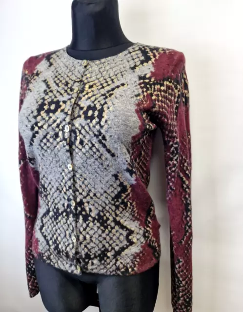 Zadig &Voltaire Deluxe cardigan 100 % Cashmere snake print SIZE M sweater lady20