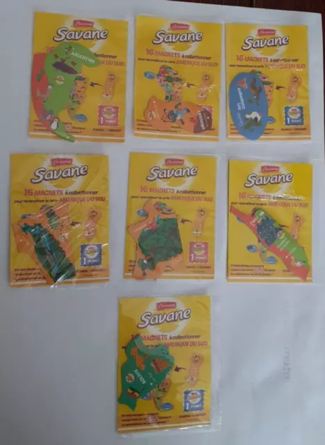 LOT de 7 MAGNETS sans doubles BROSSARD SAVANE Amérique du sud NEUFS