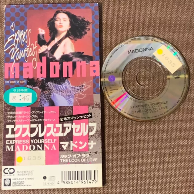 MADONNA Express Yourself JAPAN 3" CD SINGLE 09P3-6147 Not-snapped former rental