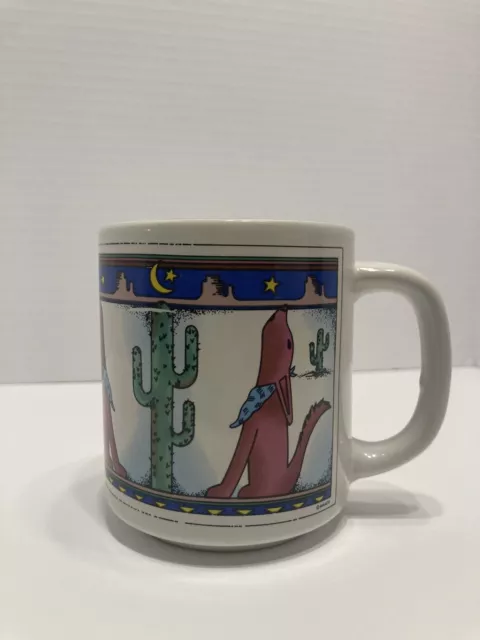 Vintage Coyote Southwest Navajo Cactus Celestial Maack Coffee Mug