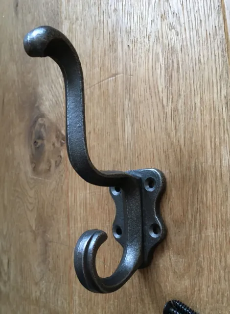 A Lovely Antique Style Cast Iron Double Coat Hook Coathook Hanger H1