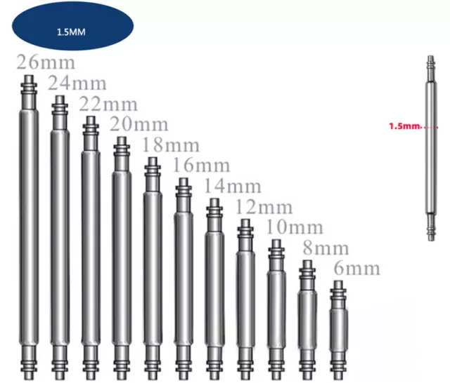 Federstege Edelstahl Federstifte Uhrenstifte für Uhrenarmband Armbanduhr Uhren