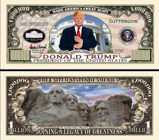 DONALD TRUMP - BILLET MILLION DOLLAR US ! Collection President USA Milliardaire