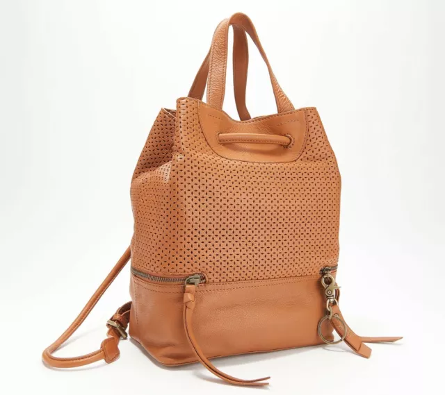 Frye Anise Leather Backpack Cognac Antique Brass Hardware Nwt! $198