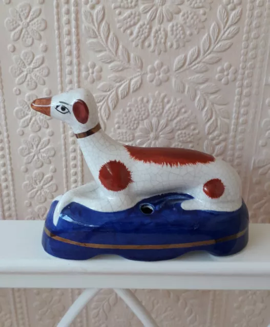 Modern Staffordshire Greyhound Pen Holder Inkwell
