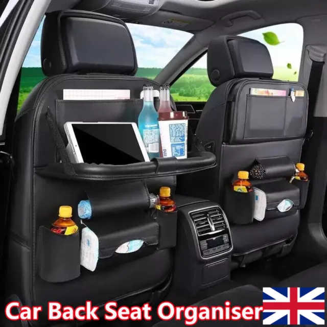 Leather Car Organiser Bag Multi Pocket Holder Back Seat Storage Tidy Bag PU UK