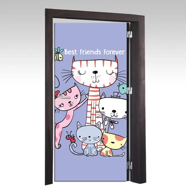 Peint non tissé Ou Auto-Adhésif Papier Photo Chambre D'Enfants Chats 91 x 211cm