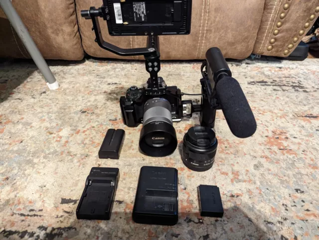 Canon EOS M50 24.1MP Camera. 2 Lenses And Video Rig Setup