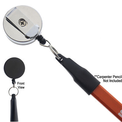 Heavy Duty Retractable Pen Pull Holder Reel for Sharpies & Carpenter Pencils