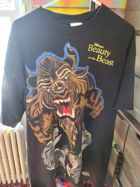 Vintage Disney Store Beauty and the Beast Wolves T Shirt USA XXL 2XL