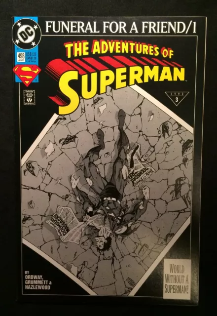 DC The Adventures of Superman #498 Jan 1993 Funeral For A Friend/1  8.5 VF+