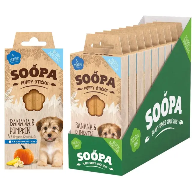 Soopa plátano y calabaza golosinas nutricionales naturales bocadillos cachorros palos dentales 100 g