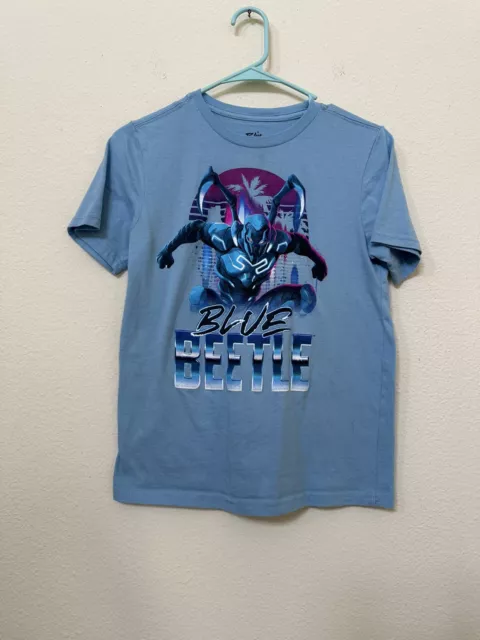 Blue Beetle Light Blue Graphic Short Sleeve T-Shirt Kids Size Large