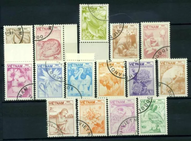 Vietnam 1984 Mi. 1529-1543 Gestempelt 100% Natur Tiere et Blumen