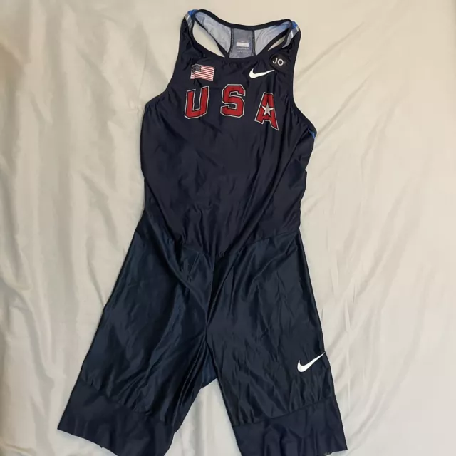 Nike USA Mens 2009 Berlin Speedsuit Singlet XL Pro Elite Track USATF Jesse Owens