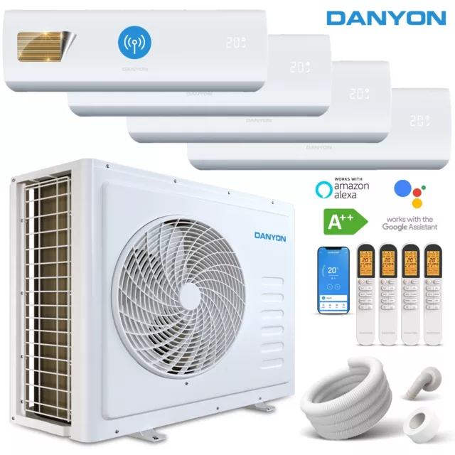 Danyon Multisplit Klimaanlage 4 Wandgeräte 9,3kW Klimagerät 36.000 BTU WiFi A++