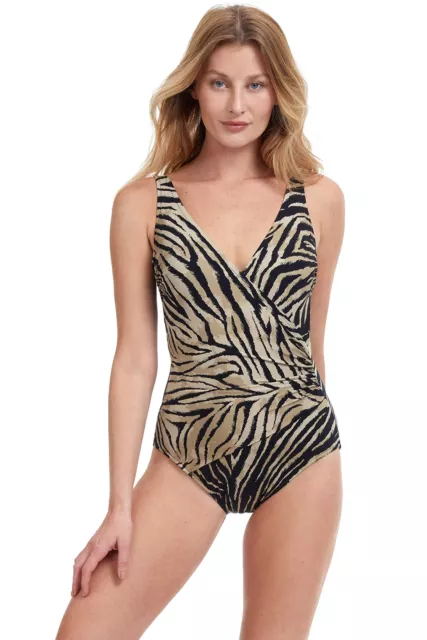 MSRP $148 Gottex Womens Standard Wildlife Surplice One Piece Size 40