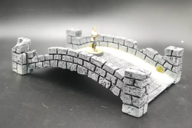 Tabletop AOS Saga Warhammer Gelände Brücke Flussübergang  Mittelalter 28mm