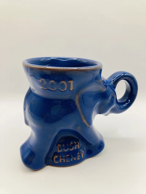 VTG 2001 Frankoma Political Blue Elephant Coffee Tea Mug/Cup GOP Collectible 8oz