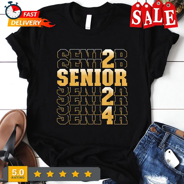 SENIOR 2024 CLASS OF 2024 Graduation or First Day Of School TShirt 14