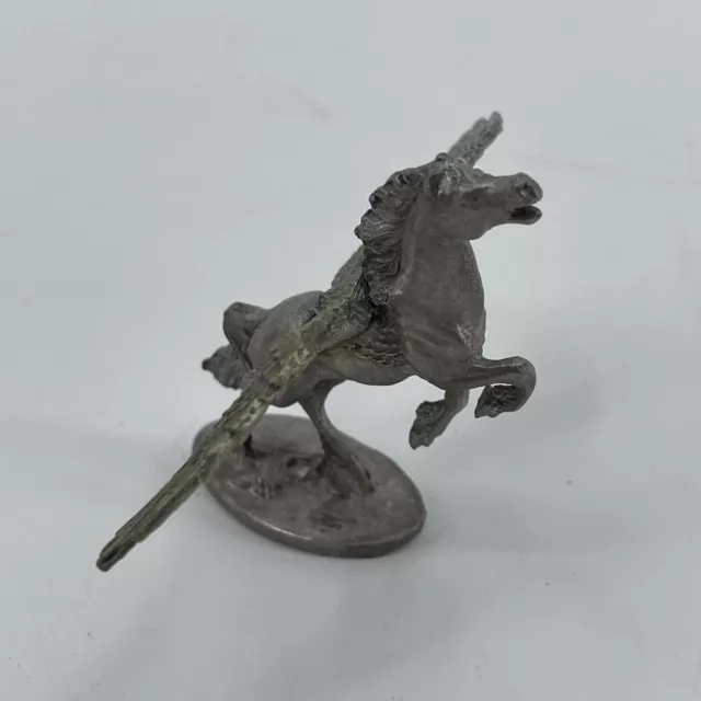 Partha Rawcliffe Pewter Pegasus Figurine Crystal 1988 Horse Flying Winged 2.3in
